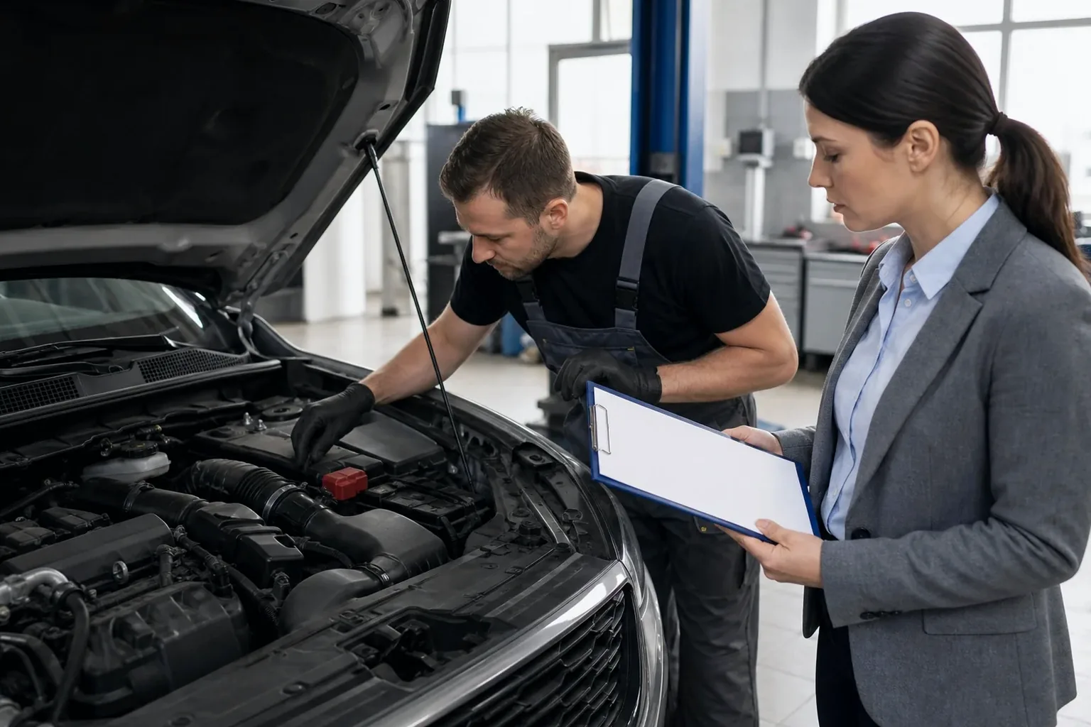Profissional em Balneário Camboriú realizando cadastro do motor de veículo, utilizando ferramentas adequadas.